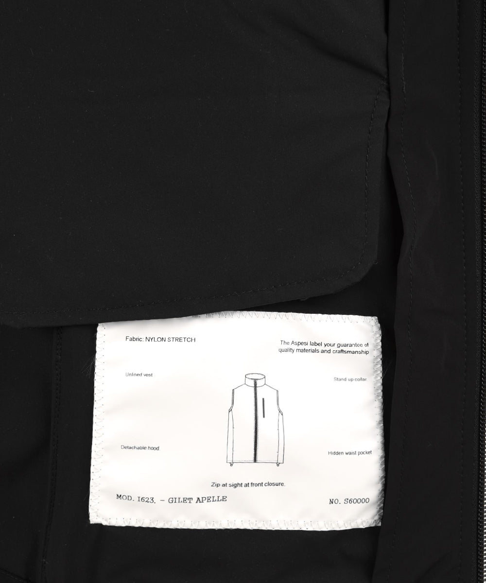 Gilet Nylon Stretch ASPESI Uomo - Nero