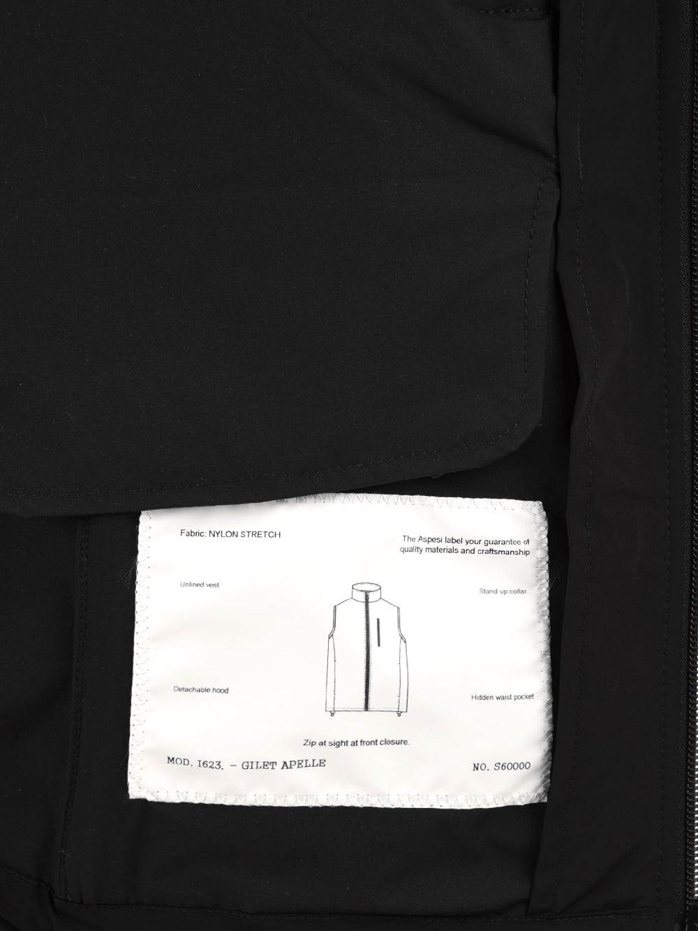 Gilet Nylon Stretch ASPESI Uomo - Nero