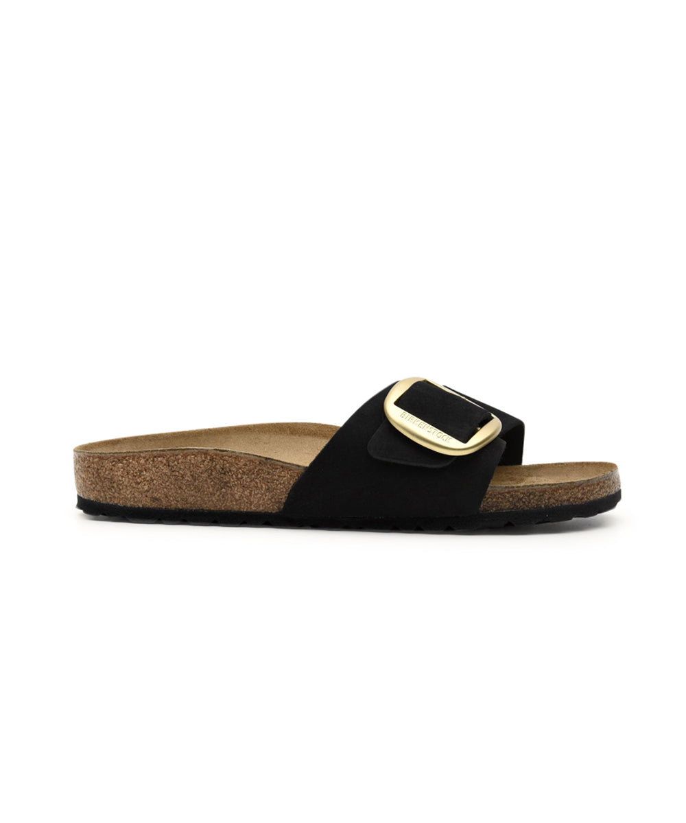 Ciabatta Madrid Big Buckle Nubuck Leather BIRKENSTOCK Donna - Nero