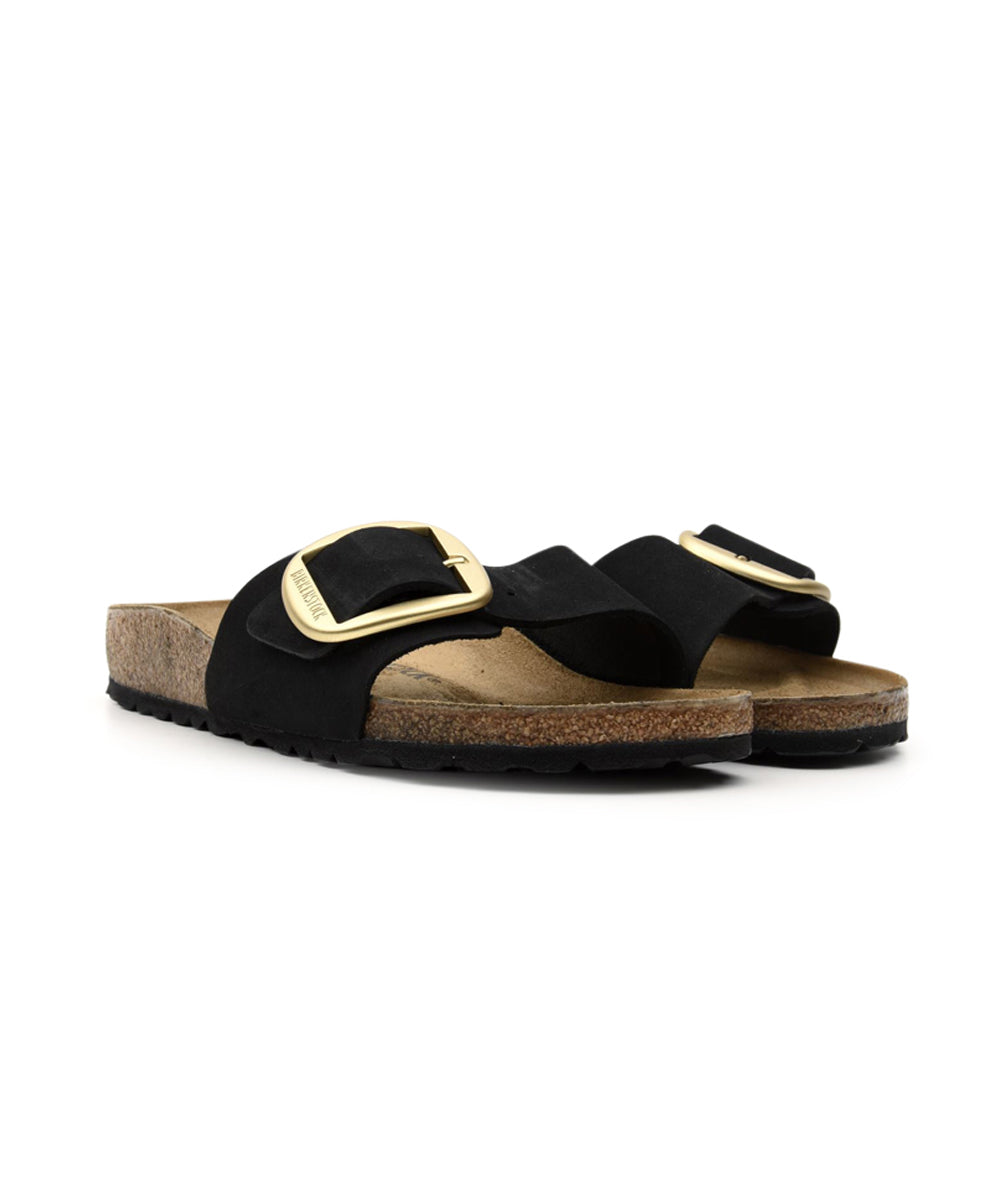 Ciabatta Madrid Big Buckle Nubuck Leather BIRKENSTOCK Donna - Nero