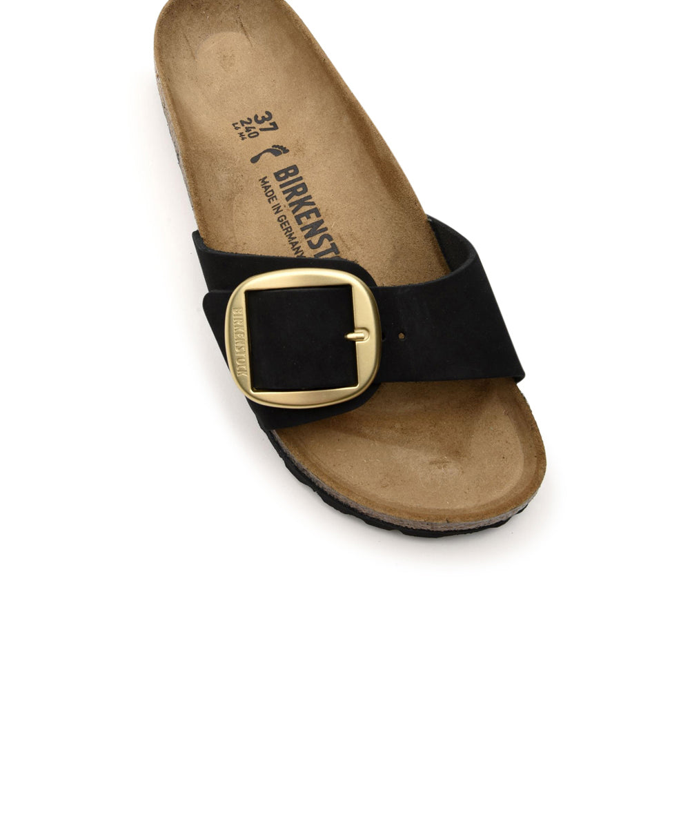 Ciabatta Madrid Big Buckle Nubuck Leather BIRKENSTOCK Donna - Nero