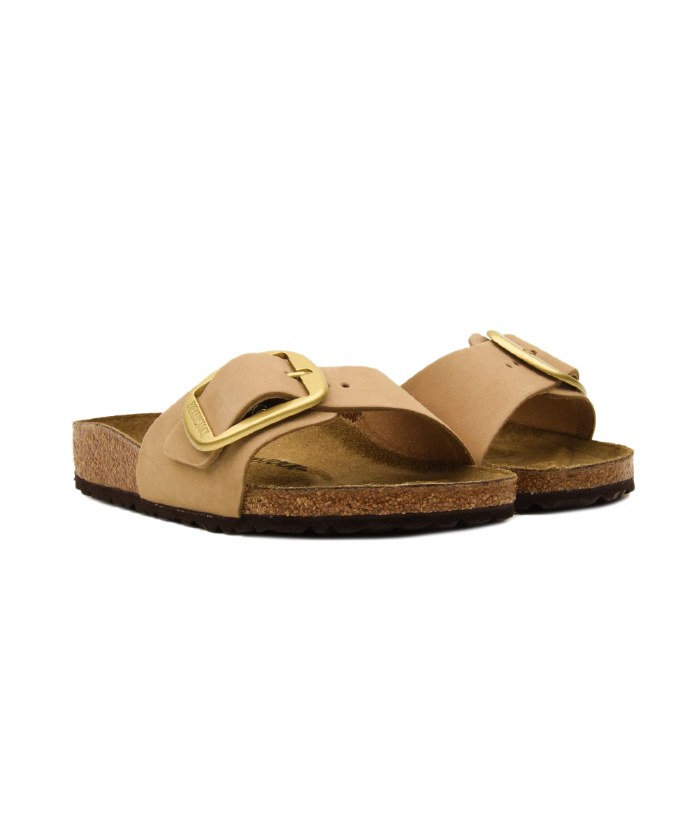 Ciabatta Madrid Big Buckle Nubuck Leather BIRKENSTOCK Donna - Beige