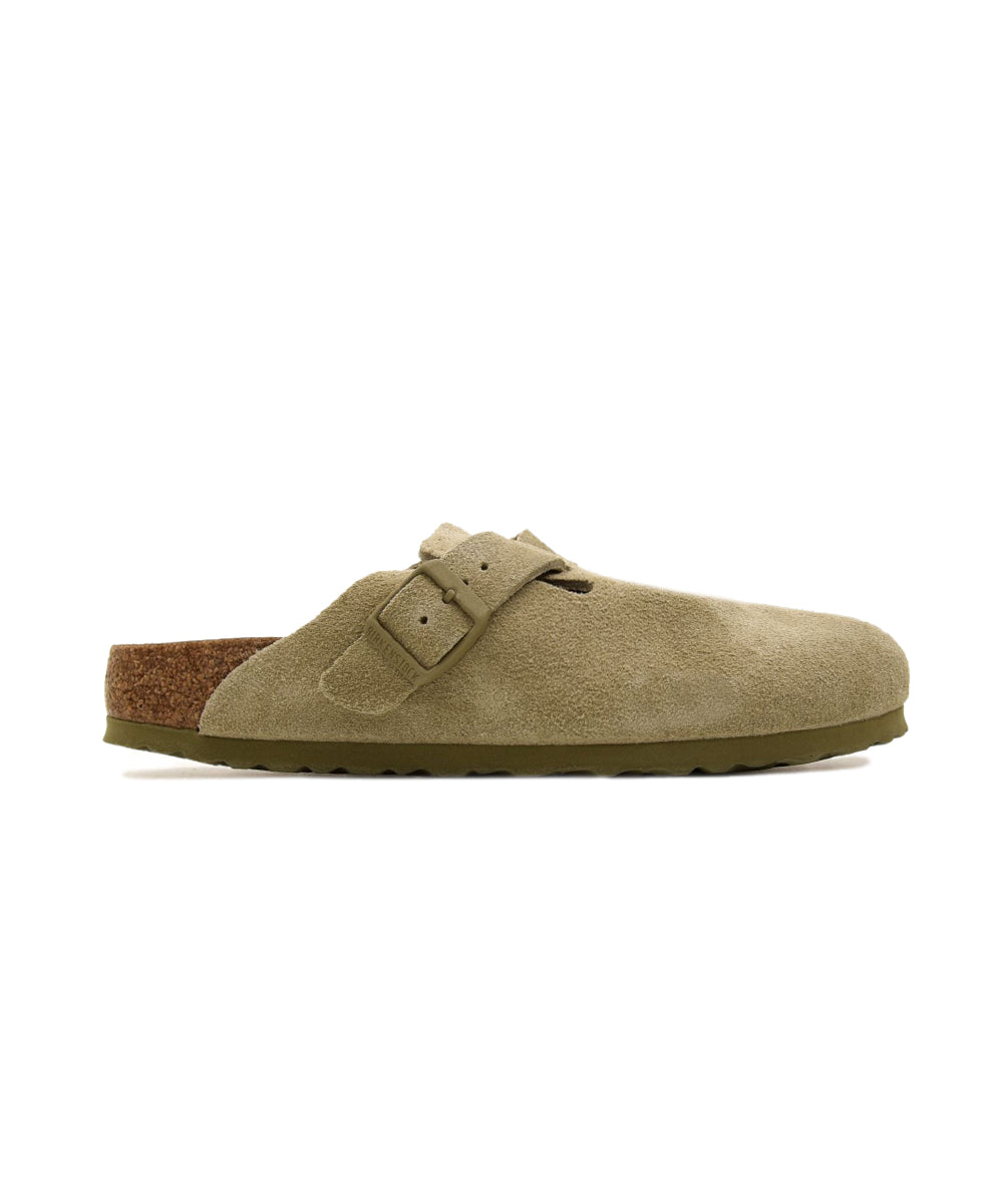 Sabot Boston Suede Leather BIRKENSTOCK Unisex - Verde