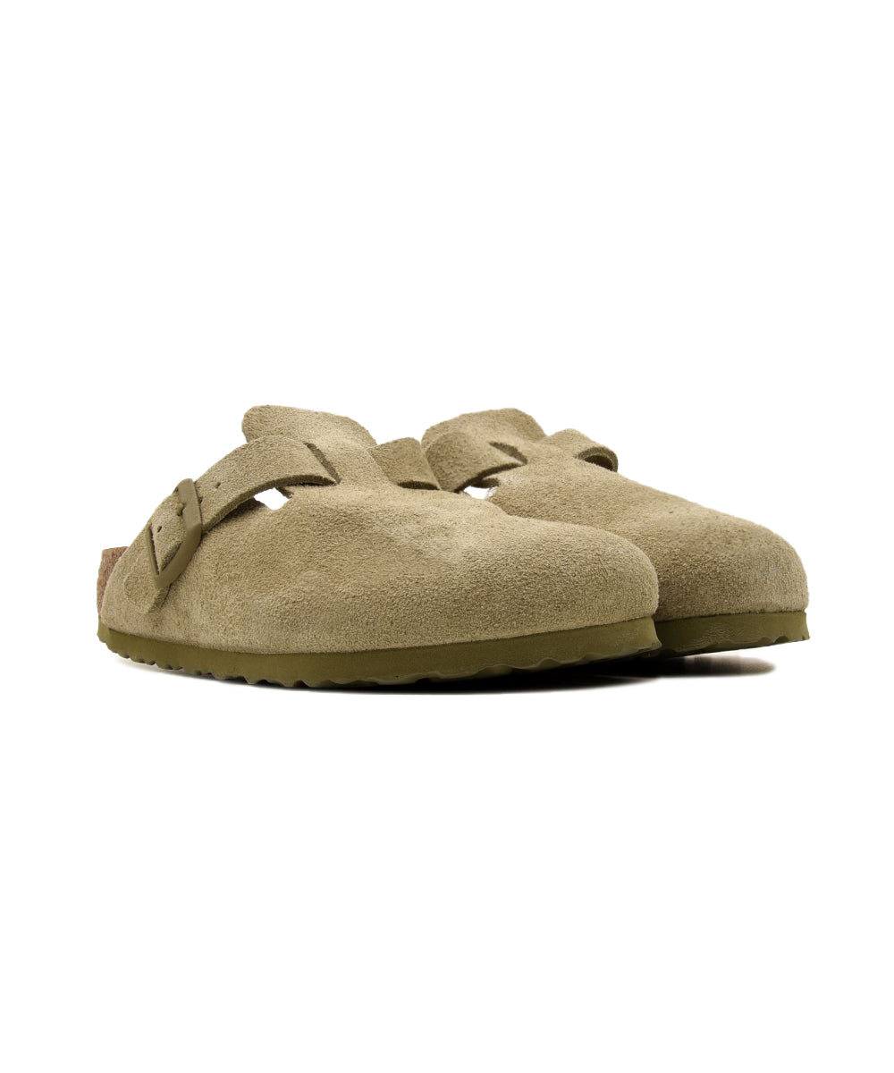 Sabot Boston Suede Leather BIRKENSTOCK Unisex - Verde