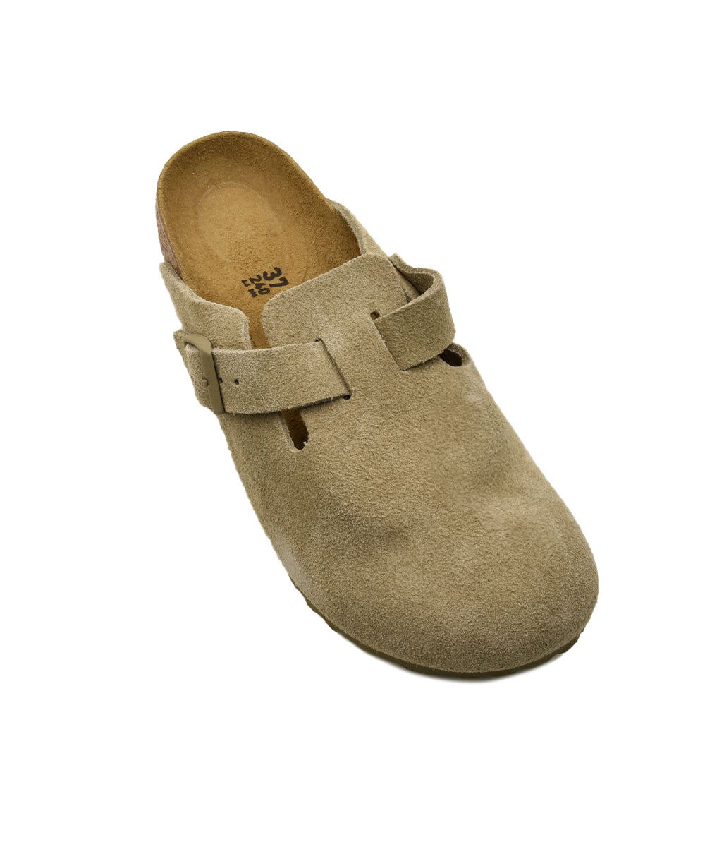 Sabot Boston Suede Leather BIRKENSTOCK Unisex - Verde
