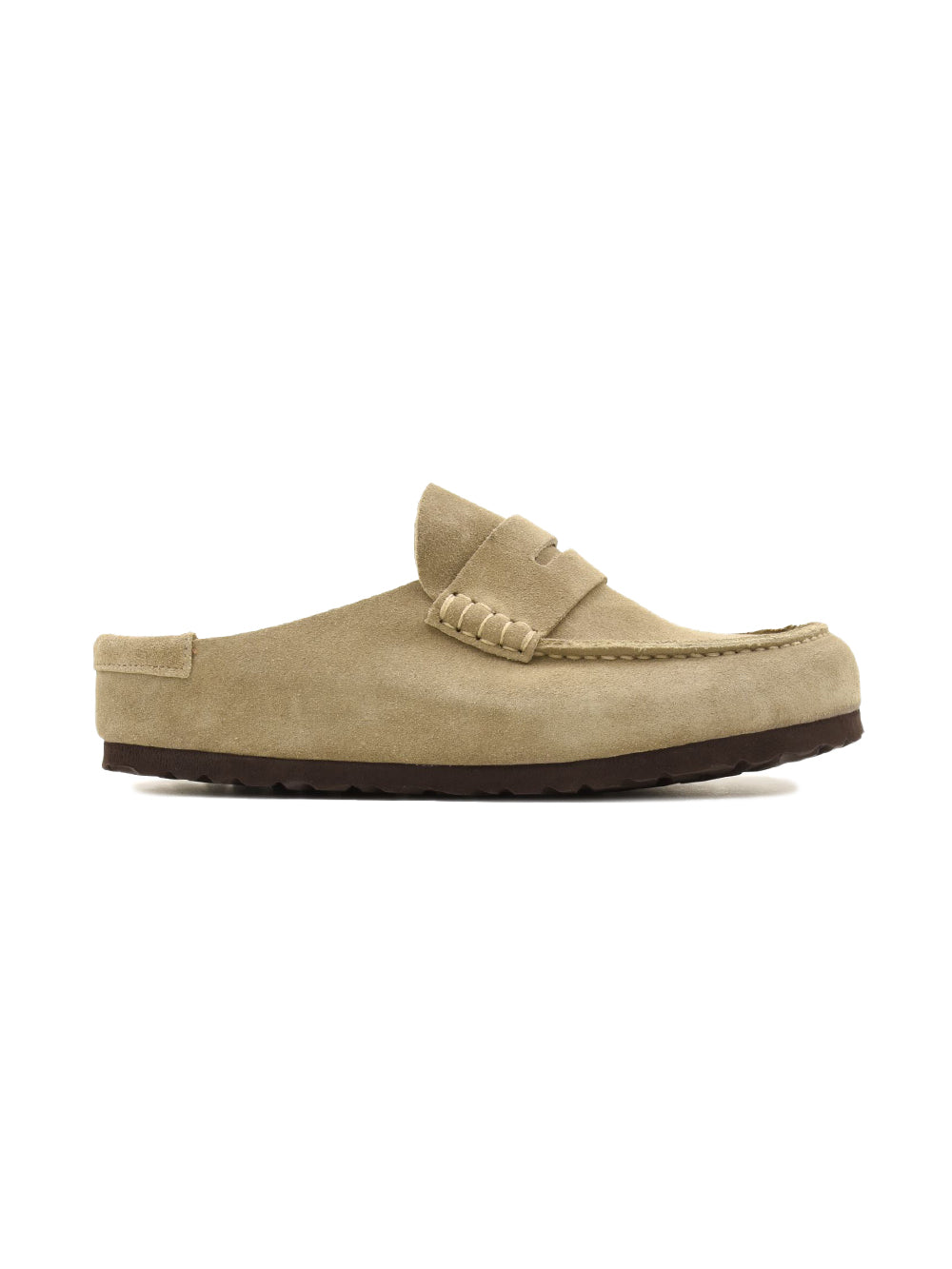 Sabot Naples Wrapped Suede Leather BIRKENSTOCK Unisex - Taupe