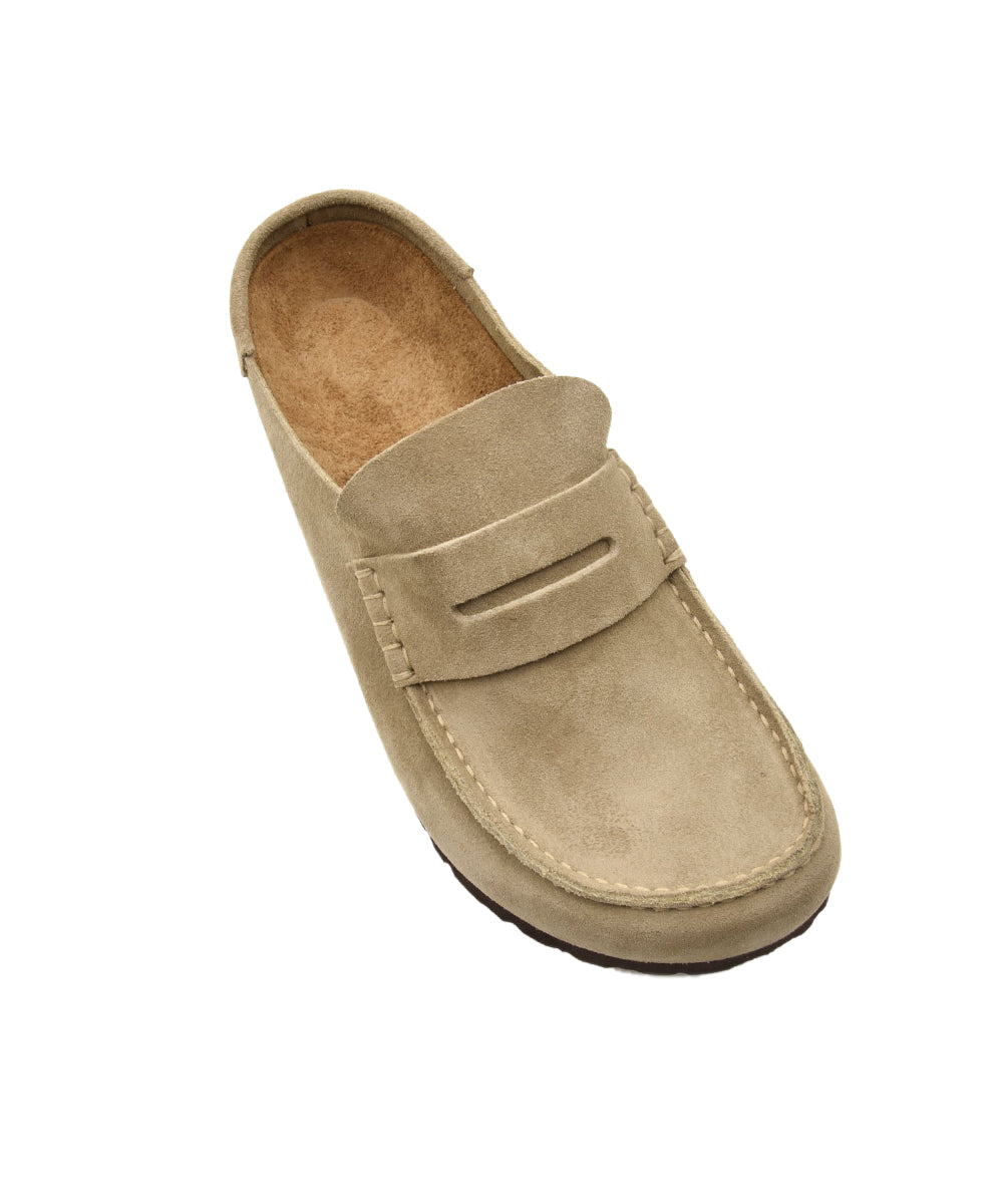 Sabot Naples Wrapped Suede Leather BIRKENSTOCK Unisex - Taupe