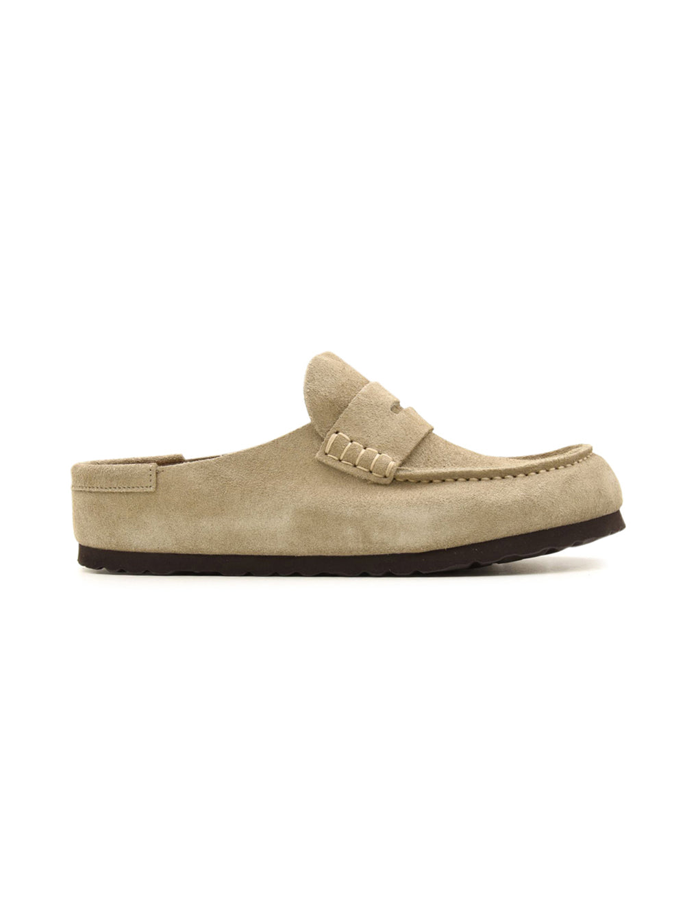 Sabot Naples Wrapped Suede Leather BIRKENSTOCK Unisex - Taupe