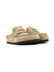 Sabot Naples Wrapped Suede Leather BIRKENSTOCK Unisex - Taupe