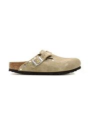 Sabot Boston Rivet Suede Leather BIRKENSTOCK Donna - Taupe