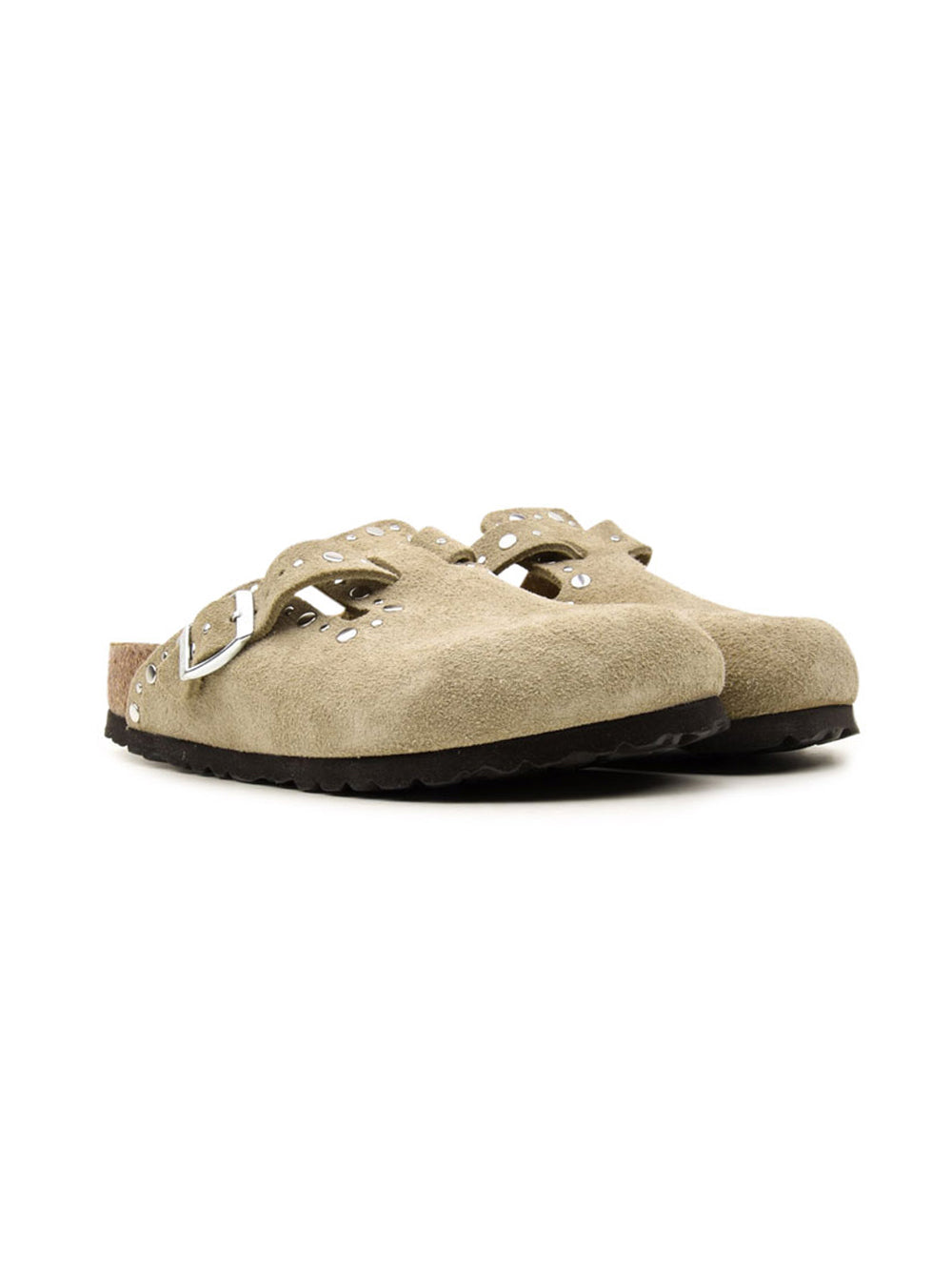 Sabot Boston Rivet Suede Leather BIRKENSTOCK Donna - Taupe