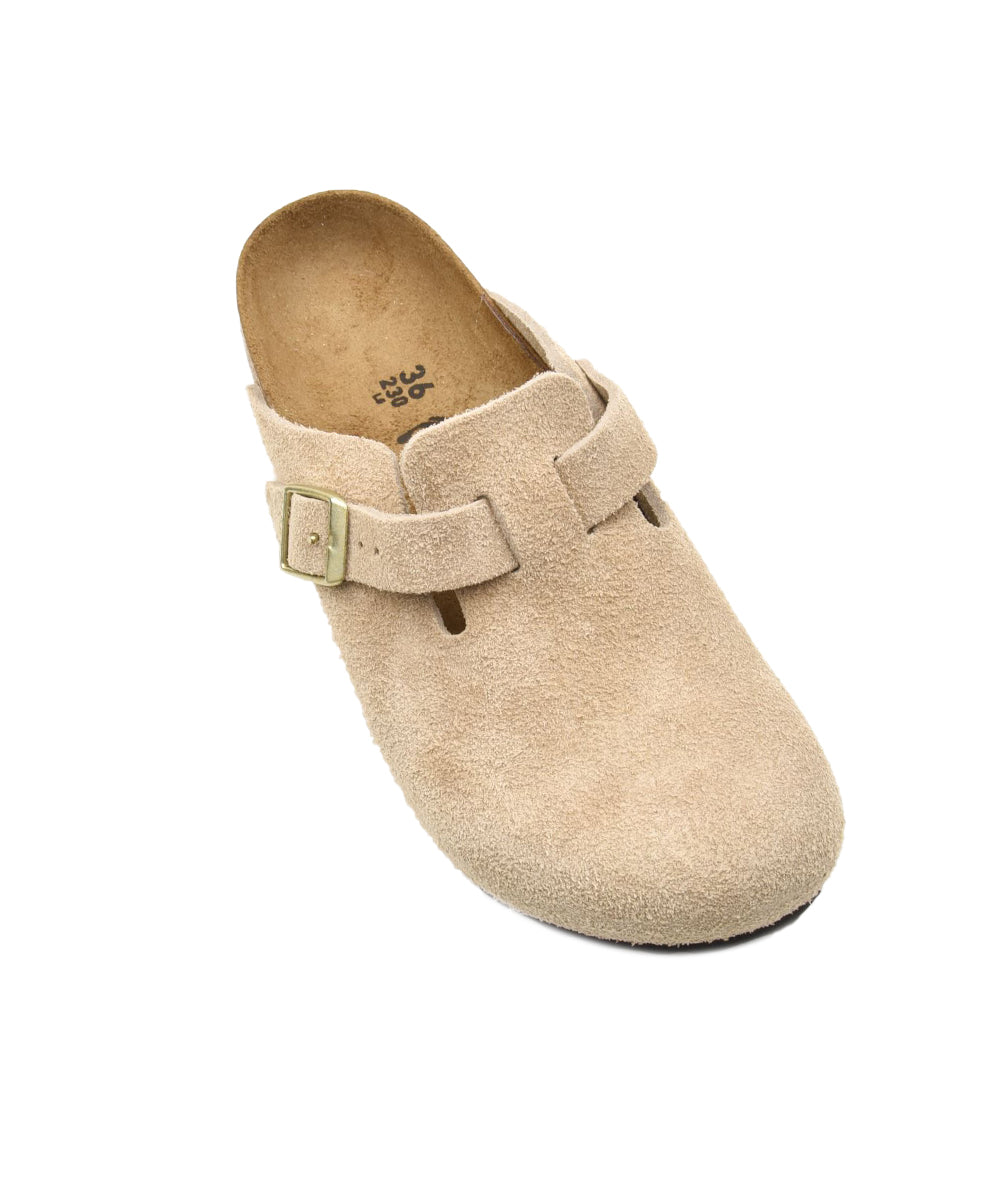 Sabot Boston Suede Leather BIRKENSTOCK Unisex - Beige