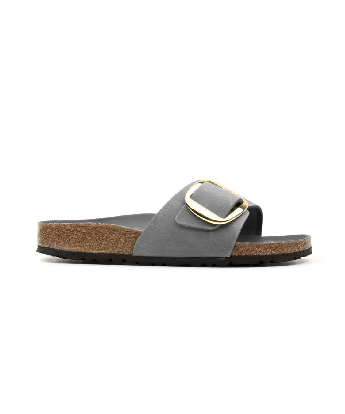 Ciabatta Madrid Big Buckle Oiled Leather BIRKENSTOCK Donna - Basalt Gray