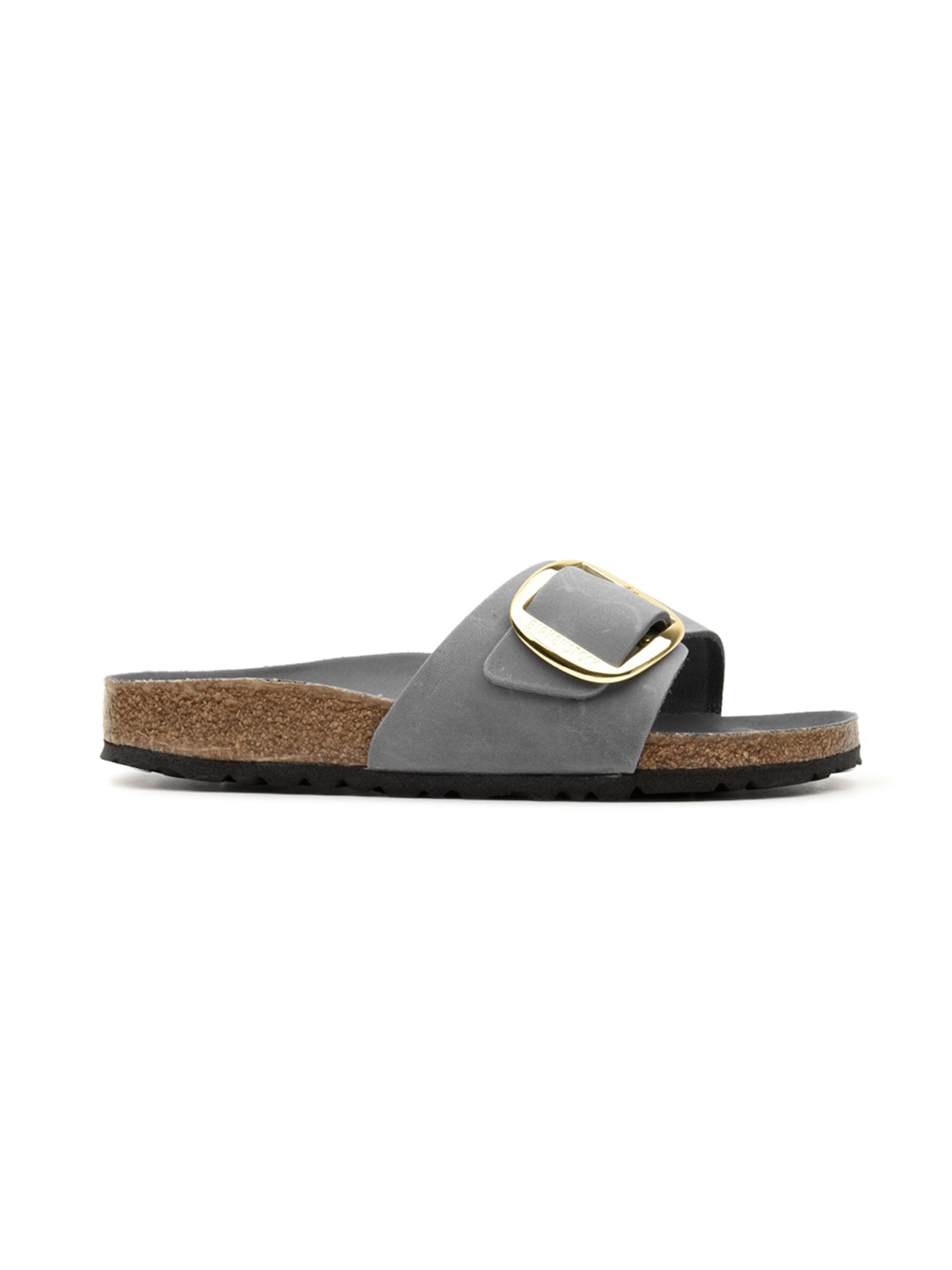 Ciabatta Madrid Big Buckle Oiled Leather BIRKENSTOCK Donna - Basalt Gray