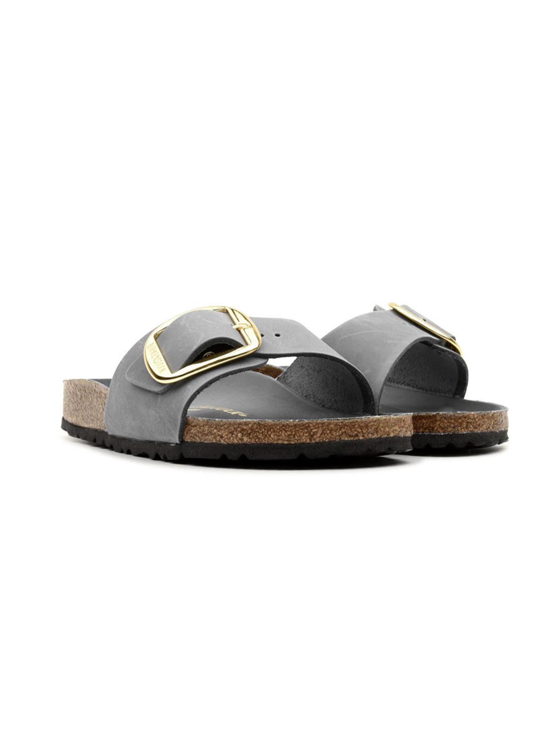 Ciabatta Madrid Big Buckle Oiled Leather BIRKENSTOCK Donna - Basalt Gray