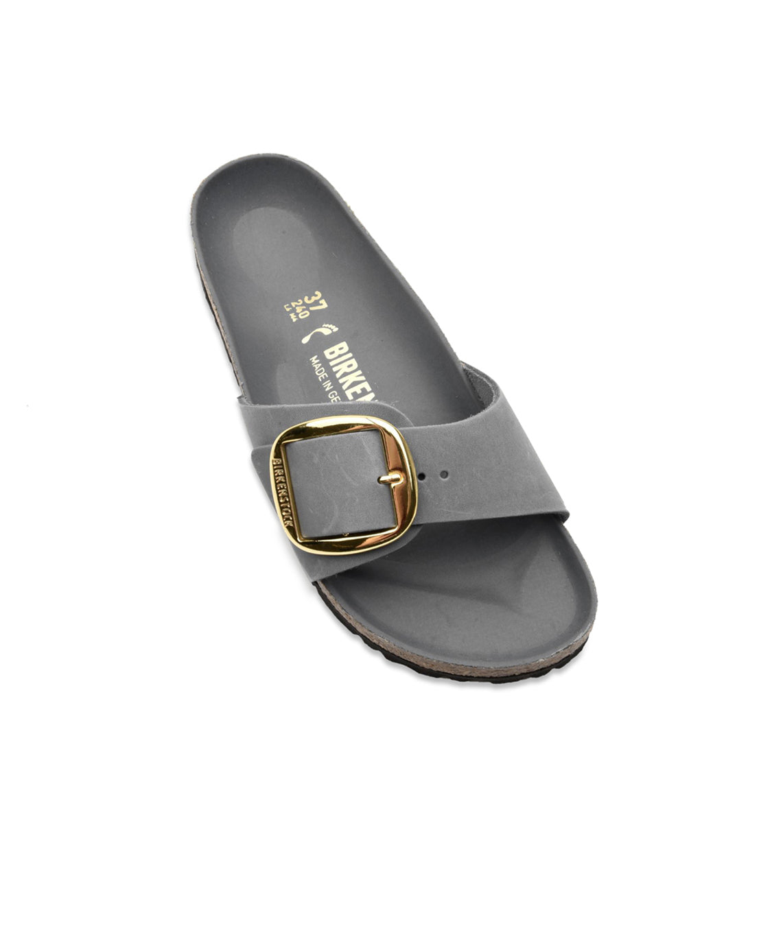 Ciabatta Madrid Big Buckle Oiled Leather BIRKENSTOCK Donna - Basalt Gray