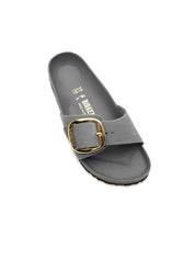 Ciabatta Madrid Big Buckle Oiled Leather BIRKENSTOCK Donna - Basalt Gray