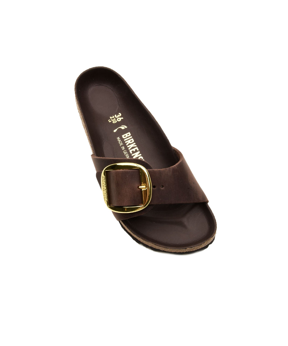 Ciabatta Madrid Big Buckle HEX Oiled Leather BIRKENSTOCK Donna - Marrone