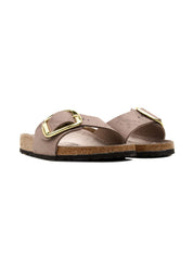 Ciabatta Madrid Big Buckle Python Synthetics BIRKENSTOCK Donna - Gray Taupe