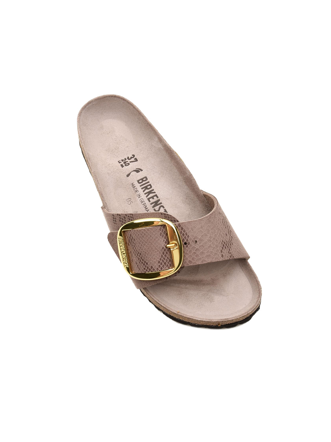 Ciabatta Madrid Big Buckle Python Synthetics BIRKENSTOCK Donna - Gray Taupe