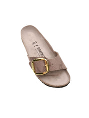 Ciabatta Madrid Big Buckle Python Synthetics BIRKENSTOCK Donna - Gray Taupe