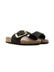 Ciabatta Madrid Big Buckle Python Synthetics BIRKENSTOCK Donna - Nero