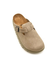 Sabot Boston Chunky Suede Leather BIRKENSTOCK Donna - Grigio