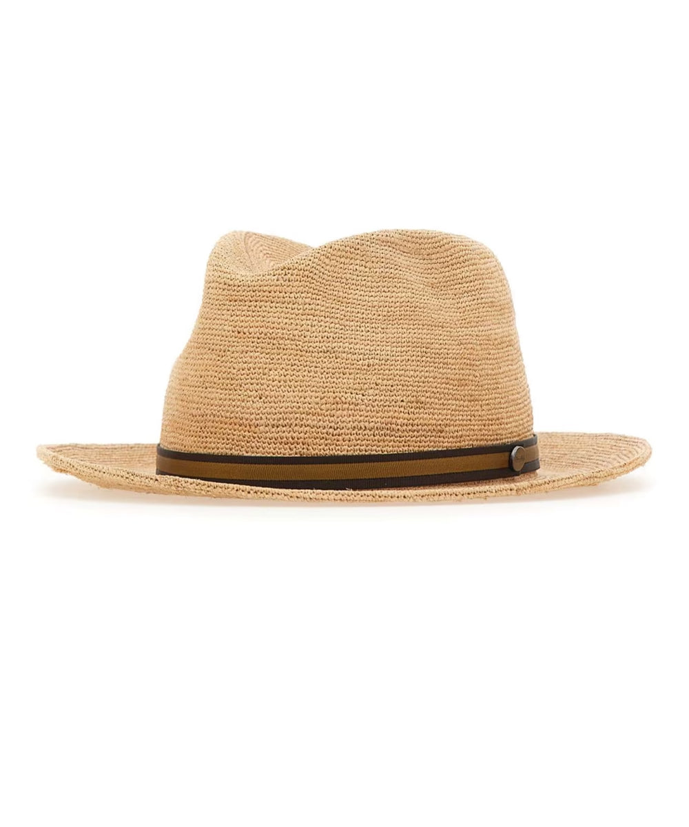 Cappello Argentina rafia crochet tesa media BORSALINO Uomo - Beige