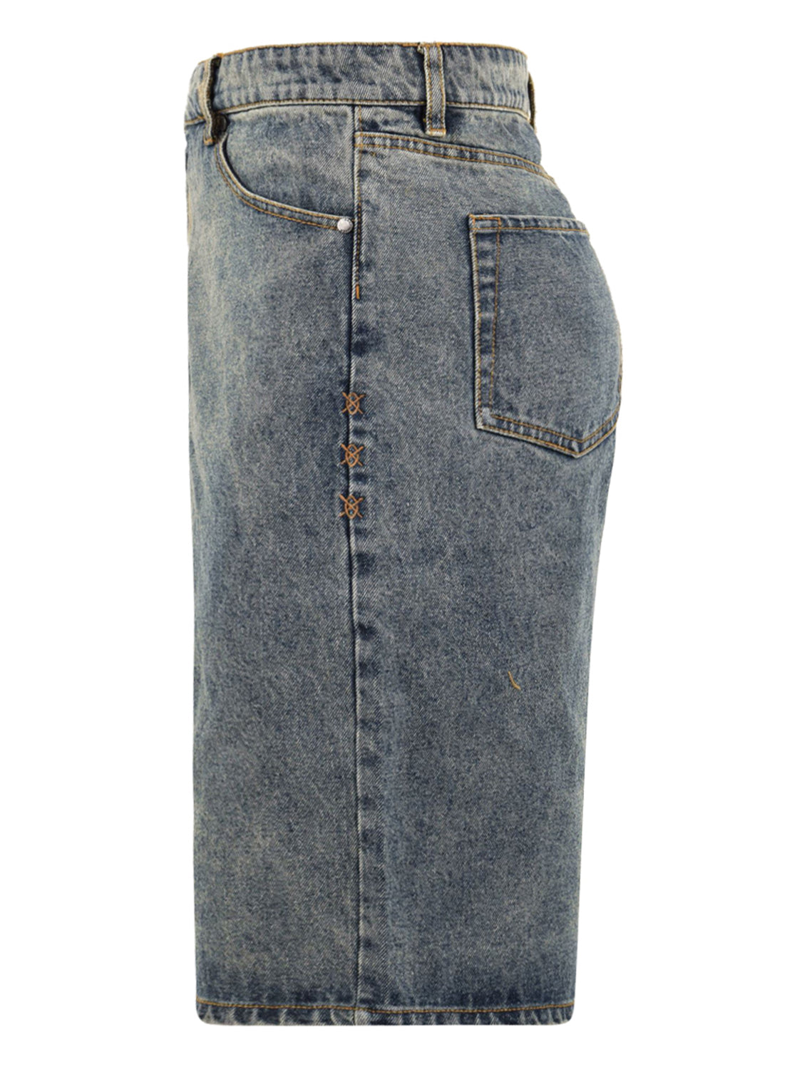 Shorts compact shield embroidery denim DAILY PAPER Uomo - Blue