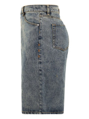 Shorts compact shield embroidery denim DAILY PAPER Uomo - Blue