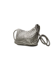 Borsa Corsina Diagonal Weave Flap DRAGON DIFFUSION Donna - Argento