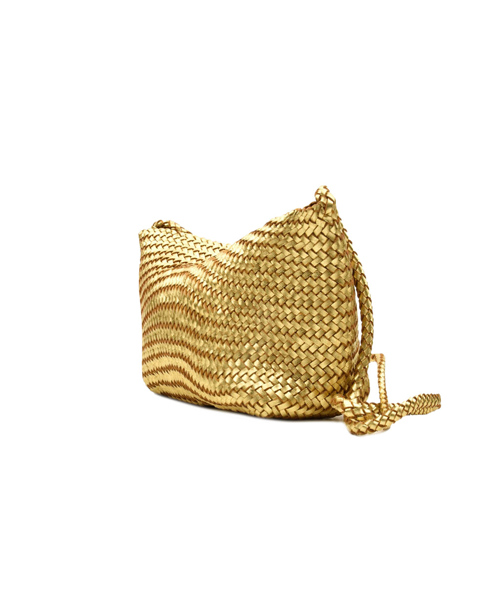 Borsa Corsina Diagonal Weave Flap DRAGON DIFFUSION Donna - Oro