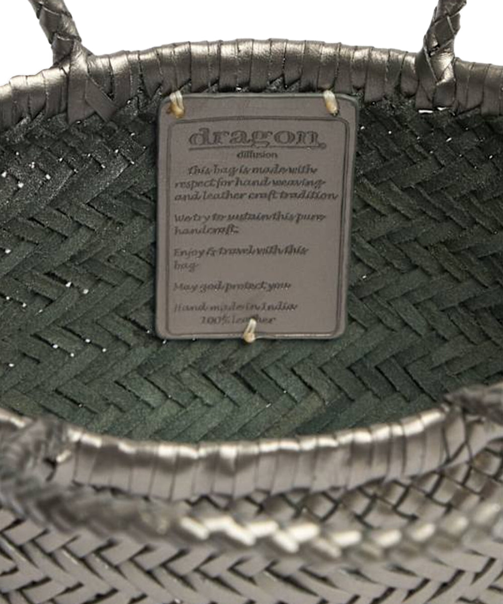 Borsa Mini Flat Gora Basket DRAGON DIFFUSION Donna - Argento