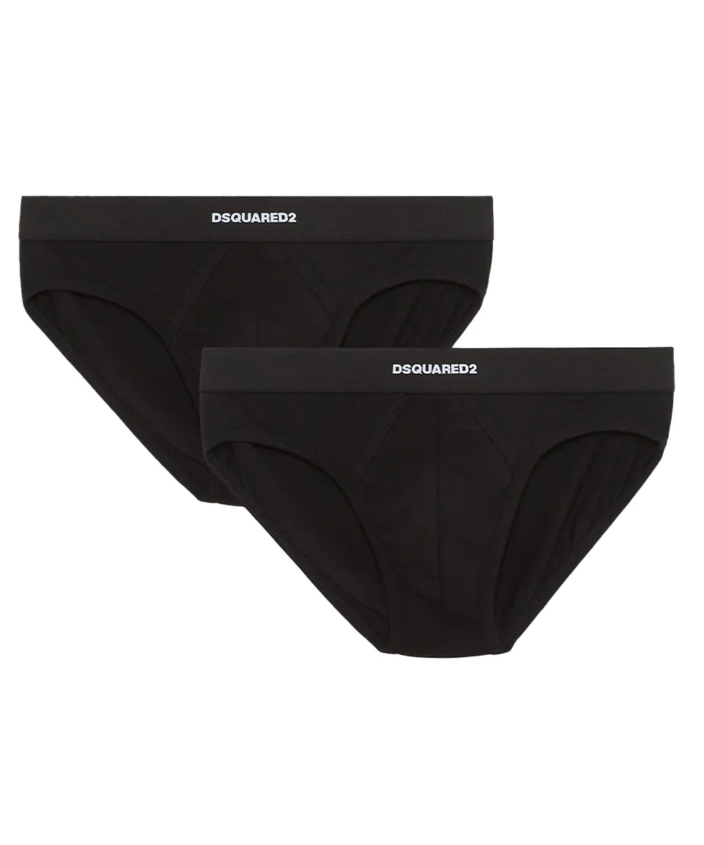 Slip twin pack brief 2 pz DSQUARED2 Uomo - Nero