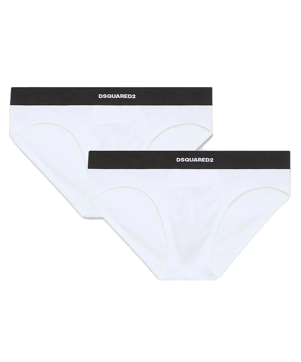 Slip twin pack brief 2 pz DSQUARED2 Uomo - Bianco