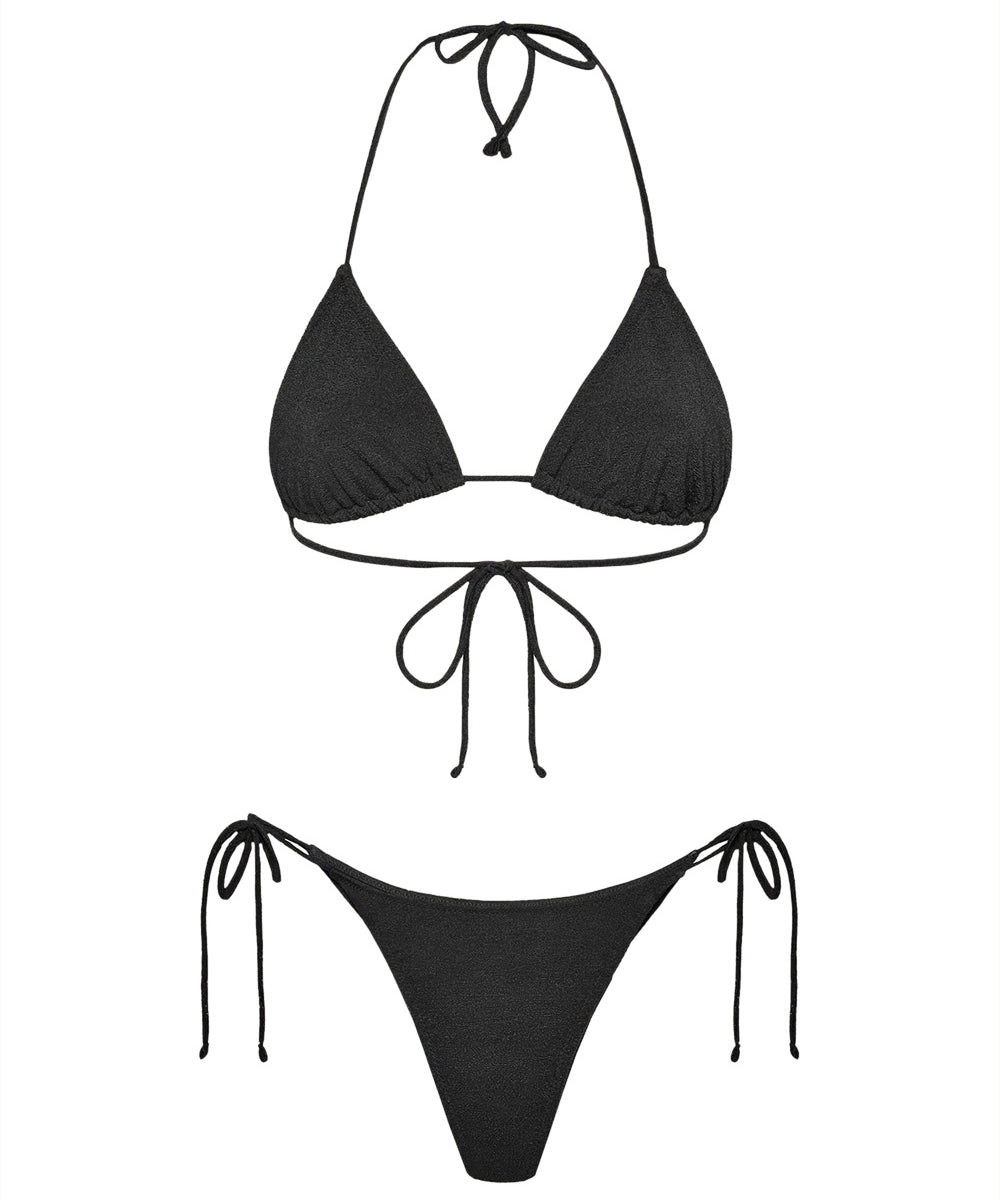 Costume bikini con triangolo e slip regolabile EFFEK Donna - Nero