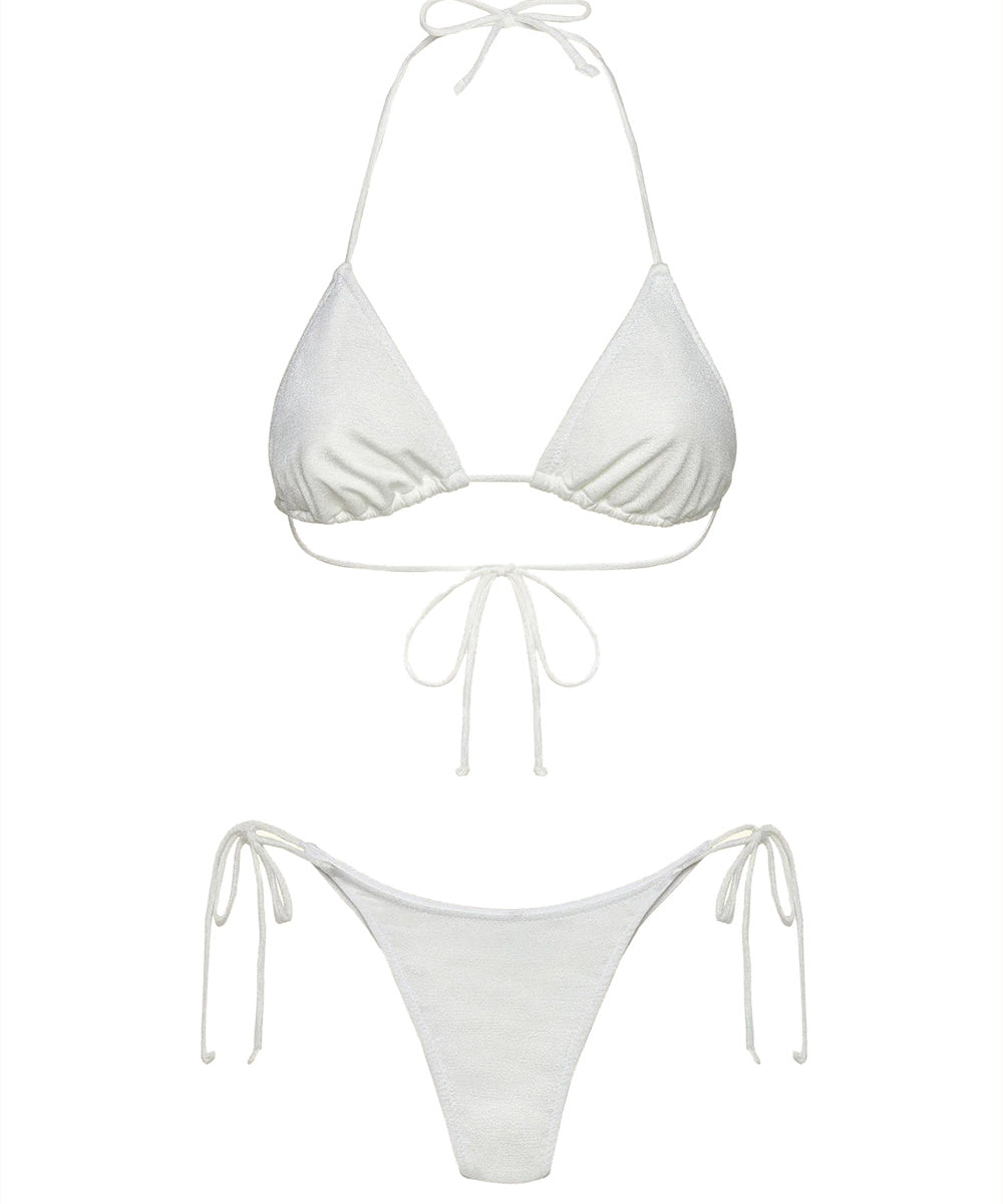 Costume bikini con triangolo e slip regolabile EFFEK Donna - Bianco