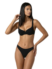 Costume bikini con reggiseno ferretto e brasiliano fisso EFFEK Donna - Nero