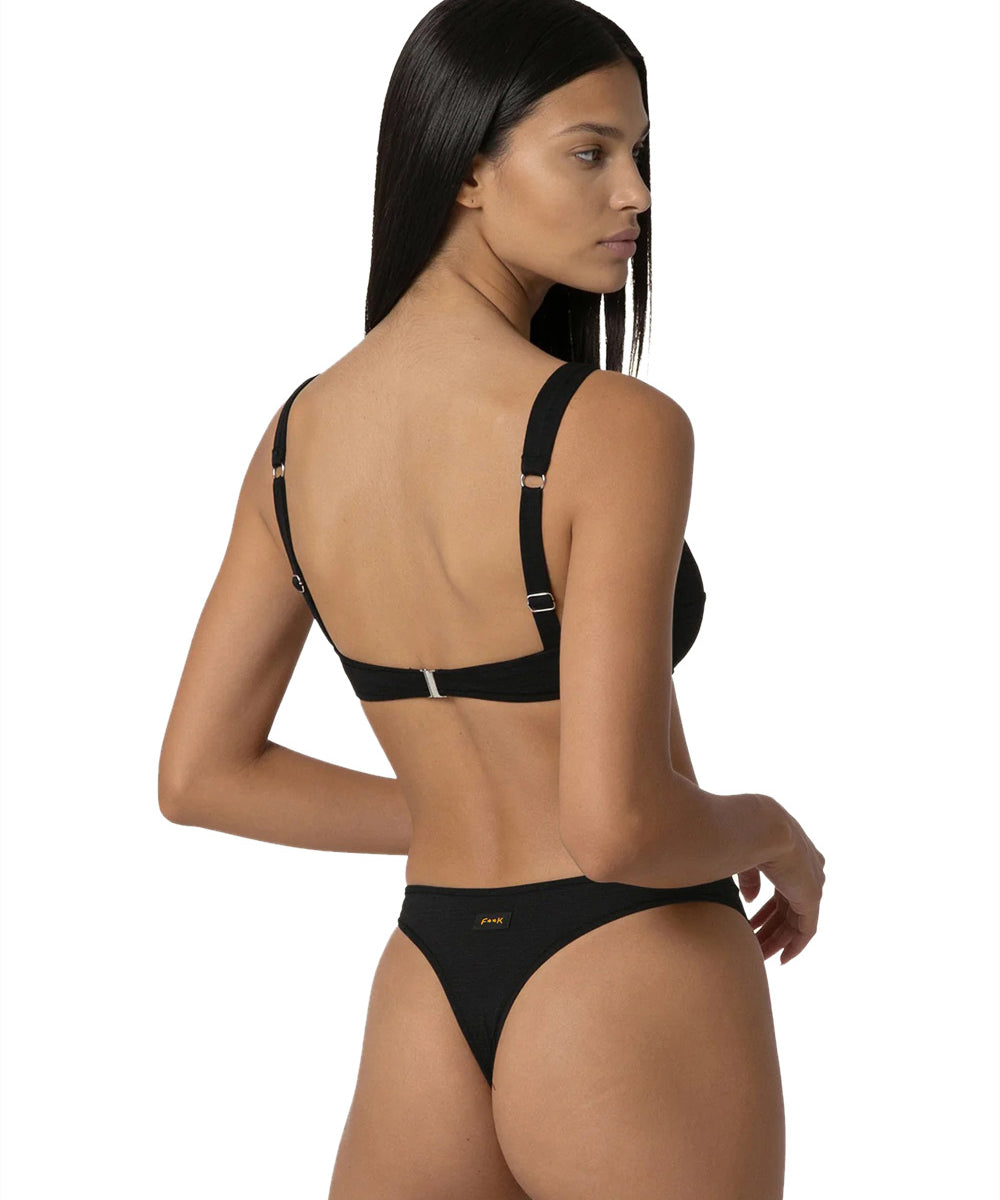 Costume bikini con reggiseno ferretto e brasiliano fisso EFFEK Donna - Nero