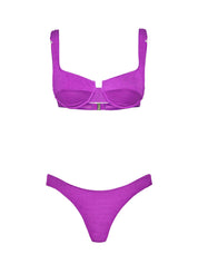 Costume bikini con reggiseno ferretto e brasiliano fisso EFFEK Donna - Viola