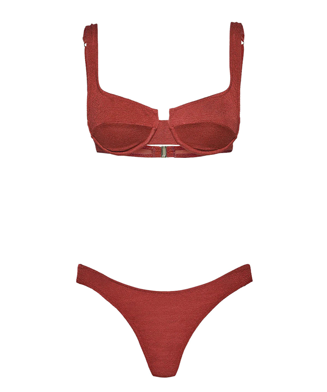 Costume bikini con reggiseno ferretto e brasiliano fisso EFFEK Donna - Marrone
