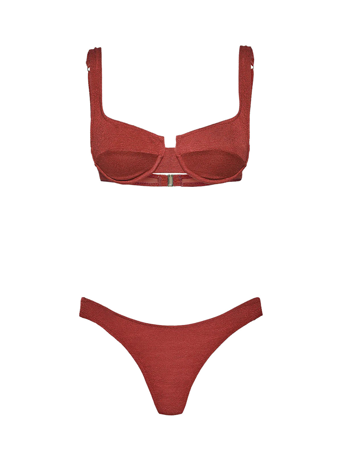 Costume bikini con reggiseno ferretto e brasiliano fisso EFFEK Donna - Marrone