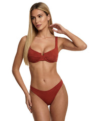 Costume bikini con reggiseno ferretto e brasiliano fisso EFFEK Donna - Marrone
