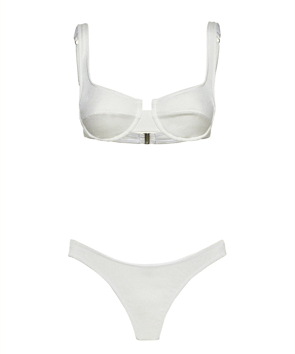 Costume bikini con reggiseno ferretto e brasiliano fisso EFFEK Donna - Bianco