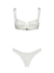 Costume bikini con reggiseno ferretto e brasiliano fisso EFFEK Donna - Bianco