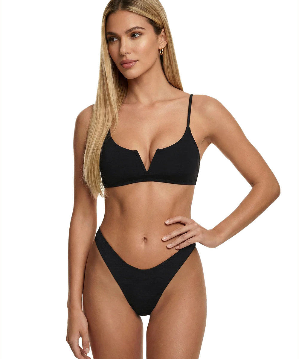 Costume bikini con top fisso e americano fisso EFFEK Donna - Nero