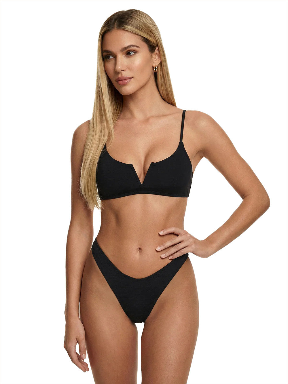 Costume bikini con top fisso e americano fisso EFFEK Donna - Nero