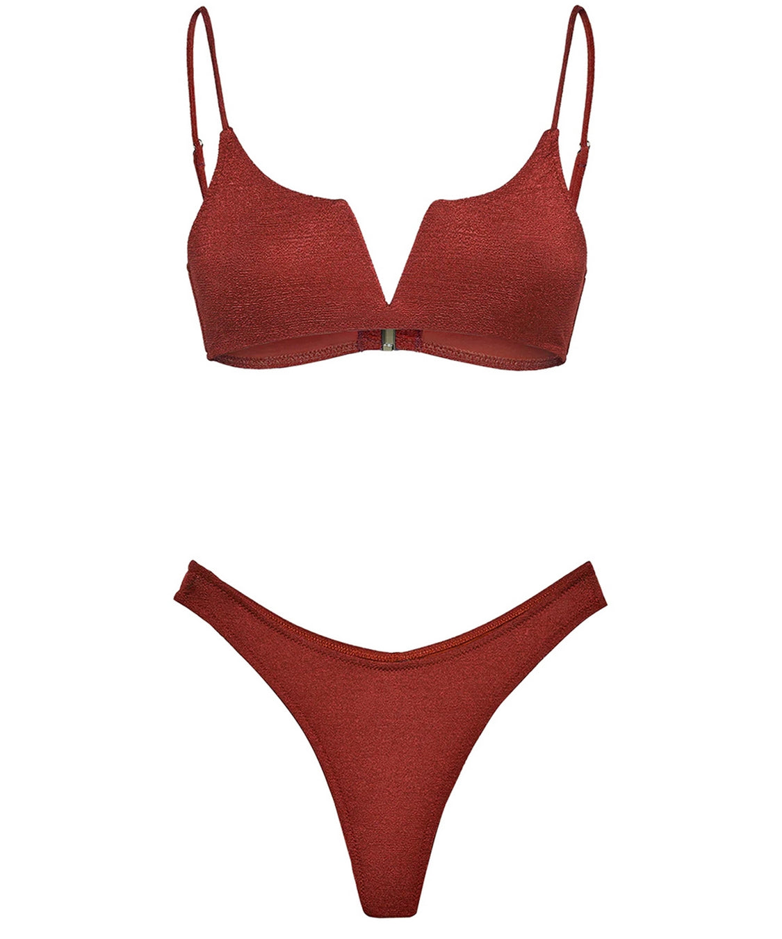 Costume bikini con top fisso e americano fisso EFFEK Donna - Marrone