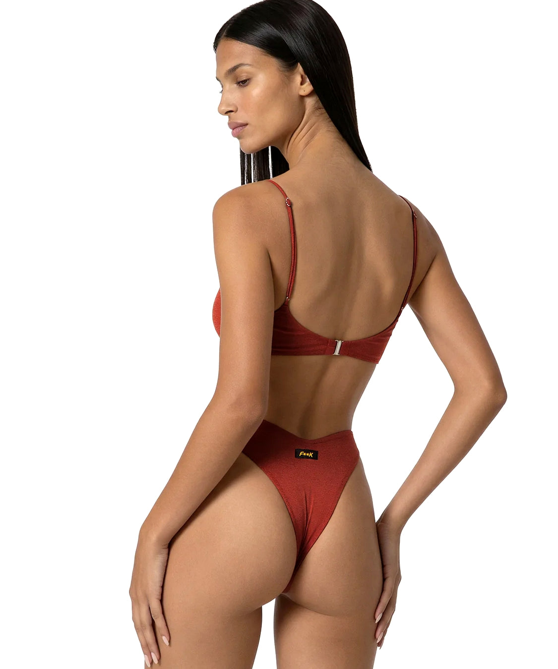 Costume bikini con top fisso e americano fisso EFFEK Donna - Marrone