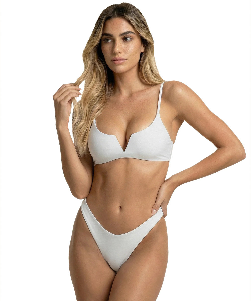 Costume bikini con top fisso e americano fisso EFFEK Donna - Bianco